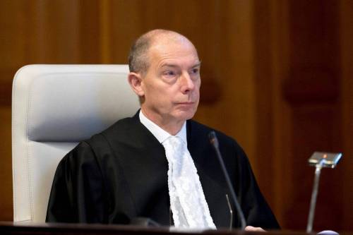 The Registrar of the Court, H.E. Mr. Philippe Gautier at International Court of Justice in The Hague, Netherlands on December 10, 2019 [International Court of Justice/Handout/Anadolu Agency via Getty Images]