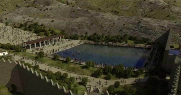 A CGI representation of the Pool of Siloam as it once would have been. Source: Israel Antiquities Authority Screenshot