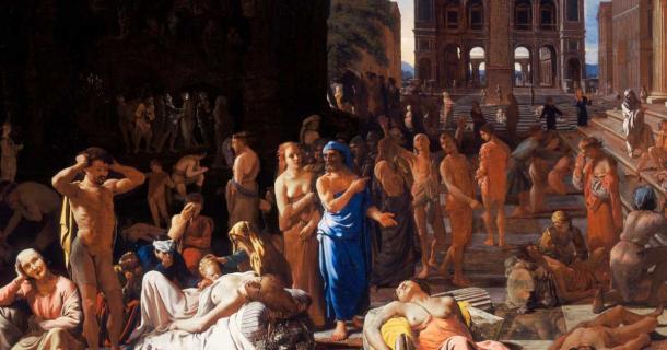 The plague of Athens killed between 25-33% of the ancient city’s population, yet what happened is still a mystery. This oil painting by Michael Sweerts, circa 1652, is called “Plague in an Ancient City,” and some scholars interpret it as a depiction of the Athenian plague that broke out in 430 B.C. Source: Public Domain