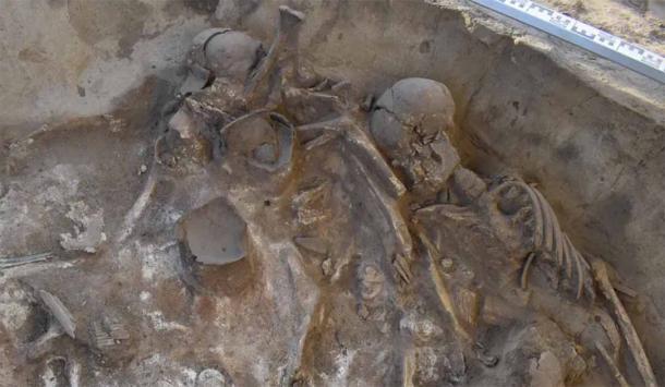 Collective burial pit excavated at Krasnoyarsk, Siberia. Source: Dimitry Vinogradov/Haaretz