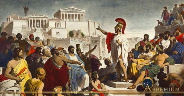 Pericles's Funeral Oration, by Philipp Foltz (1852)(Public Domain)