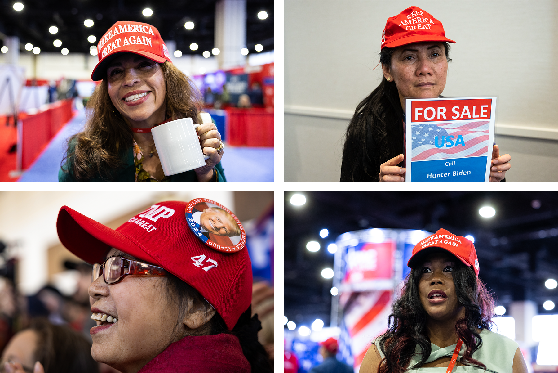 The MAGA movement showed up sporting red hats and buttons with Trump’s face.