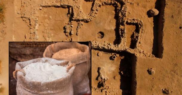 Ancient bakery in Armenia. Source: Patrick Okrajek / Nauka W Polsce. Inset: old flour sacks (representational). Source: Algecireño / Adobe Stock.