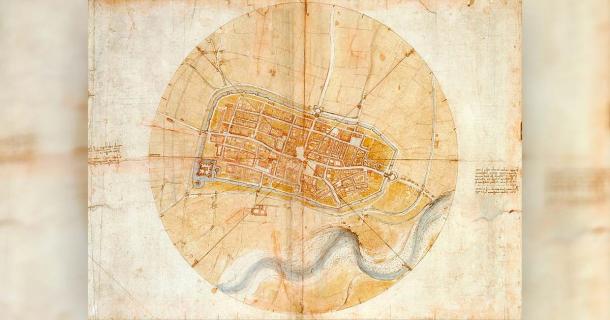 Leonardo da Vinci’s ‘satellite map’ of Imola. Source: Wallpaper Flare.